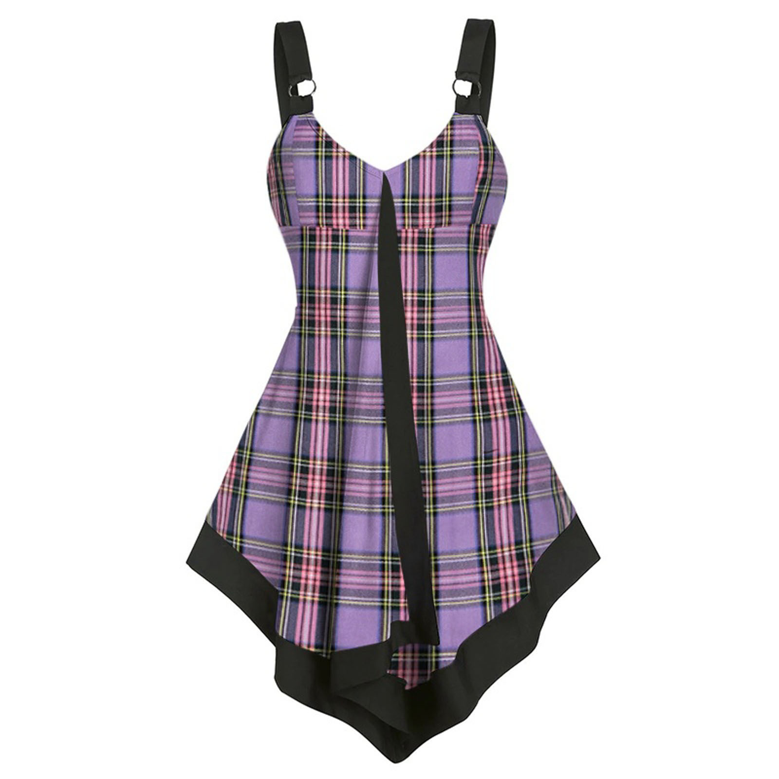 40# Womens Plaid Blouses Tank Tops Ladies Sexy Cami Swing Vest Skirt Clubwear Blouses Patchwork England  Shirts рубашка