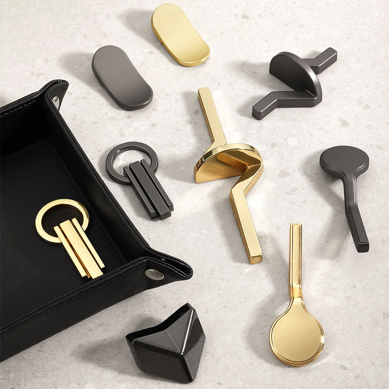  Zinc Alloy Gold Gray Simple Cabinet Handle Drawer Nightstand Handle Shoe Cabinet Knobs Wardrobe Furniture Handle