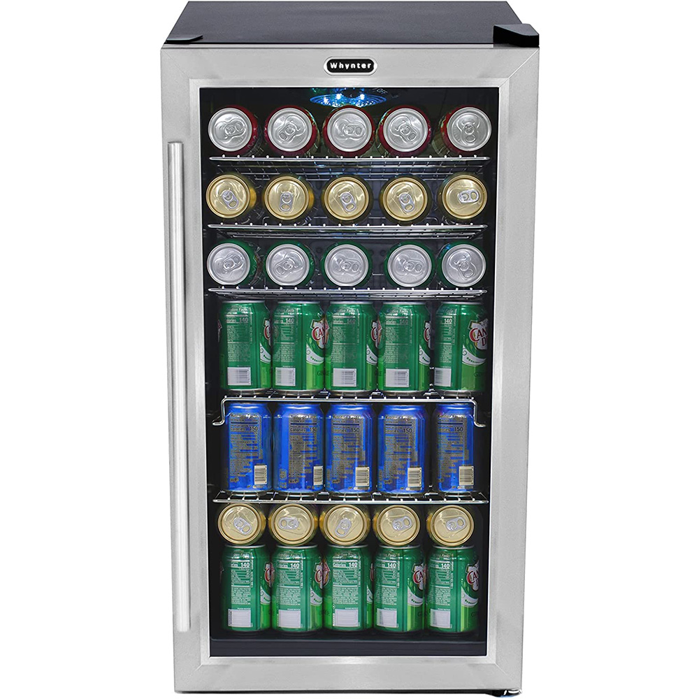 Whynter BR-130SB Internal Fan Beverage Refrigerators Freezer Fridge ， Black/Stainless Steel